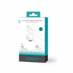 Магнитный зарядный кабель Joyroom S-IW008 3в1 USB-A - Lightning/USB-C 1.2м (белый)