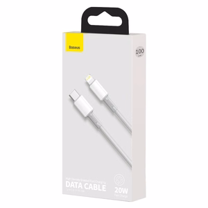 USB cable Baseus High Density Braided PD20W Type-C to Lightning 1.0m valge CATLGD-02