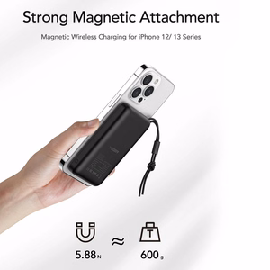 VEGER powerbank 10000 mAh with juhtmevaba charging compatible with MagSafe PD QC3.0 2A 20W MagOn (VP1151 / W1151) valge