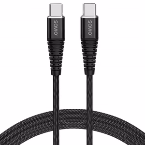 Savio CL-160 USB kaabel 2 m USB 2.0 USB C - USB C Must