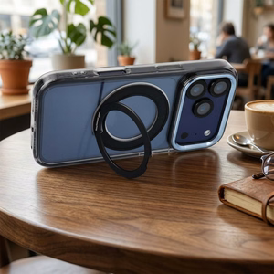 Case for iPhone 13 Frame Circle Stand compatible with MagSafe black