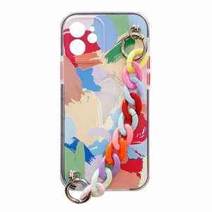 Värviline ketiga ümbris geelist paindlik elastne ümbris keti ripatsiga iPhone 8 Plus / iPhone 7 Plus jaoks mitmevärviline