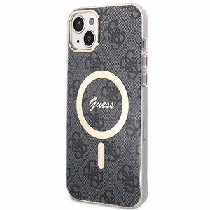 Guess GUBPP14MH4EACSK 4G Print MagSafe ümbrise ja laadija komplekt seadmele iPhone 14 Plus 6.7", must