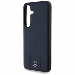 Mercedes Leather Debossed Lines MagSafe Ümbris jaoks Samsung Galaxy S25 - sinine