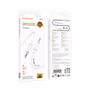Borofone Kaabel AUX BL21 Lemon - jack 3,5mm to jack 3,5mm - 1 metre valge