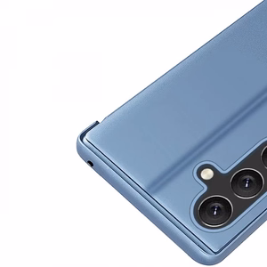 Чехол Clear View для Samsung Galaxy S25 с флипом - синий