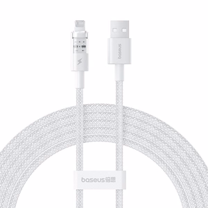 Baseus Gem USB-A kuni Lightning 2.4A kiirlaadimiskaabel 2 m, valge