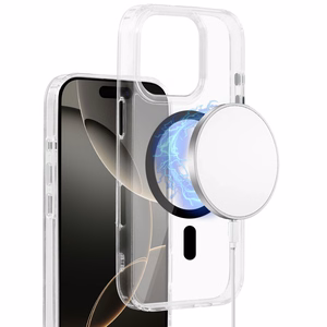 Glossy Magsafe Läbipaistev Ümbris do Iphone 16 Pro must