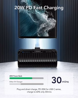 Powerbank Veger PlugOn (W0558) PD QC3.0 3A 20W 5000 mAh with a built-in connector Type C czarny