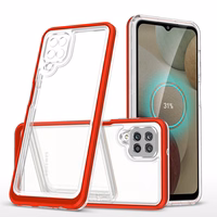 Läbipaistev 3in1 ümbris Samsung Galaxy A22 4G Frame Gel Cover Punane