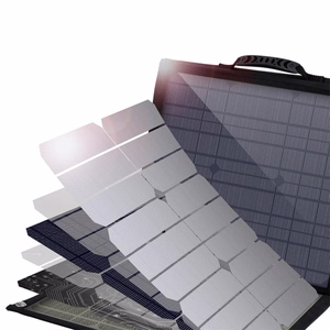 Choetech SC009-V2 solar foldable Laadija 100W USB-C / 2x USB-A PD QC - must