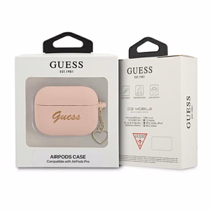 Guess GUAPLSCHSP AirPods Pro чехол розовый/розовый Silicone Charm Heart Collection