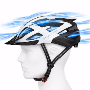 Wozinsky MTB jalgrattakiiver eemaldatava visiiri ja tagumise USB tulega M - must ja valge
