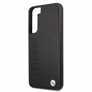 BMW Signature Logo Imprint ümbris Samsung Galaxy S22+ jaoks - must
