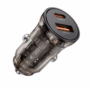 Tech-Protect CC01 45W 2-Port USB-A / USB-C Car Laadija - Must