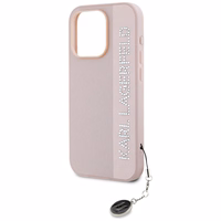 Karl Lagerfeld Saffiano Rhinestones & Charm ümbris jaoks iPhone 15 Pro Max - roosa