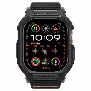 Spigen Lite Fit Pro Ümbris with Strap jaoks Apple Watch Ultra 1 / 2 (49mm) - Matte must