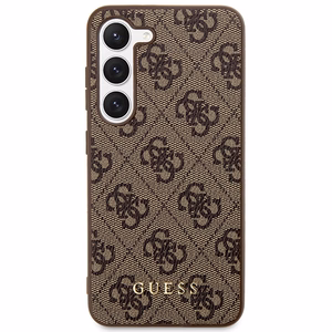 Guess GUHCS23SG4GFBR S23 S911 brown/brown hard ümbris 4G Metal kuldne Logo