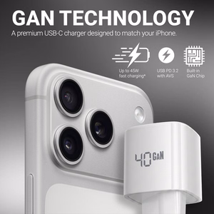 Crong NEO GaN USB-C PD laadija AVS-iga, 40 W, valge