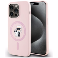 Karl Lagerfeld Silicone Karl&Choupette MagSafe Ümbris jaoks iPhone 14 Pro Max - Roosa