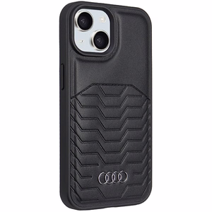 Audi Synthetic Leather Ümbris with MagSafe jaoks iPhone 15 Plus / 14 Plus - must