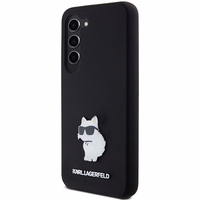 Karl Lagerfeld Silicone Choupette Metal Pin ümbris jaoks Samsung Galaxy S23 - must