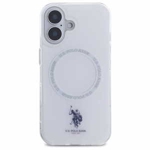 US Polo IML Ring MagSafe iPhone 16 Ümbris - valge