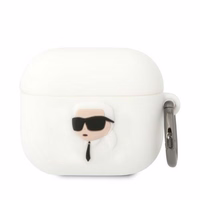 Karl Lagerfeld KLA3RUNIKH AirPods 3 cover valge/valge Silicone Karl Head 3D