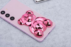 Phone stand BEAR - stick-on - roosa