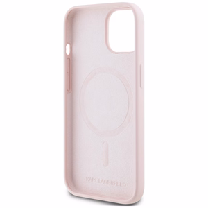 Karl Lagerfeld Silicone Karl&Choupette MagSafe iPhone 15 Plus Ümbris - Roosa