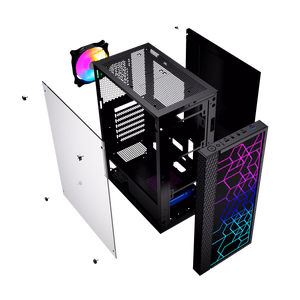 Gembird Fornax 2500 ARGB Gaming ATX Midi Tower tagavalgustusega must arvutikorpus