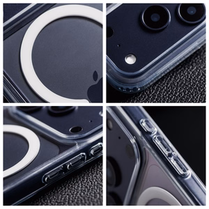 Ümbris jaoks iPhone 15 Forcell F-Protect läbipaistev Hybrid Premium ühilduv koos Magsafe läbipaistev