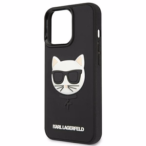 Karl Lagerfeldi 3D kummist Choupette ümbris iPhone 13 Pro / iPhone 13 jaoks - must