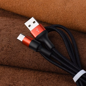 Кабель USB A - USB C Hoco 2A 1 m X26 чёрно-красный