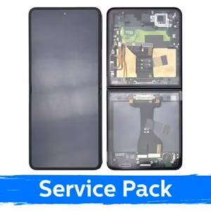 LCD Display Compatible Samsung F766 Z Flip7 (INNER) with Frame / Jet Black / (Service Pack)