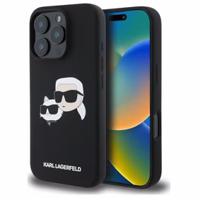 Karl Lagerfeld Silicone Ümbris Heads Print MagSafe jaoks iPhone 16 Pro Max - Must