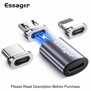 Adapter Essager SquareL hõbedane (In: MAGNET / Out: Lightning)
