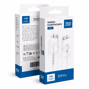 Wire earbuds USB C (DAC) sinine Star M15C 1,2 m valge