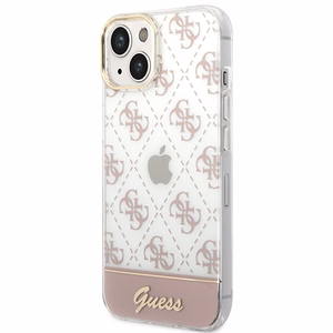 Guess GUHCP14MHG4MHP iPhone 14 Plus/ 15 Plus 6.7" roosa/roosa ümbris 4G Pattern Script