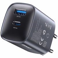 Võrgulaadija USAMS CC290 T66 45W GaN 1xUSB-A 1xUSB-C hõbedane