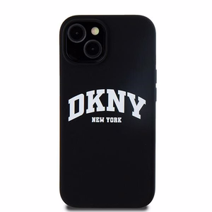 DKNY Liquid Silicone Valge Printed Logo MagSafe Ümbris jaoks iPhone 14 / 15 / 13 - Must