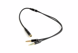 Gembird heliarter stereo 3.5mm mini Jack/4PIN/ helikaabel 0.2 m 2 x 3.5mm must