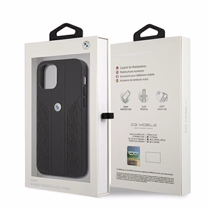 BMW Кожаный чехол Curve Perforate для iPhone 12 mini - чёрный