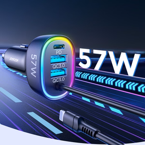 Joyroom fast car Laadija 4 in 1 PD, QC3.0, AFC, FCP with Lightning kaabel 1.6m 57W must (JR-CL20)