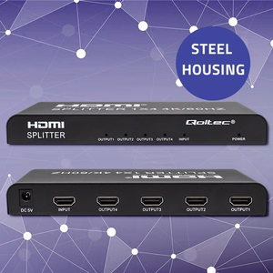 Qoltec 51799 aktiivne HDMI jagur 4 x HDMI 4K x 2K | 6Gb/s | 60Hz
