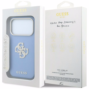 Guess Smooth & Big Strass Logo ümbris iPhone 18 Pro / 17 Pro – sinine