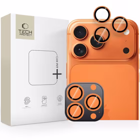 Tech-Protect Camring Fit+ Camera Cover jaoks iPhone 14 Pro / Max / 15 Pro / Max / 16 Pro / Max / 17 Pro / Max - oranž