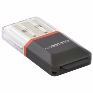Esperanza EA134K kaardilugeja must, hõbedane, läbipaistev USB 2.0