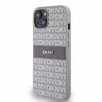 DKNY Leather Mono Stripe & Metal Logo ümbris jaoks iPhone 15 / 14 / 13 - beige