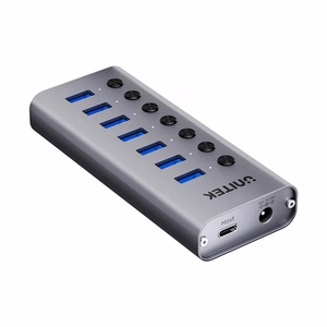 USB-A 3.0 5 Gbps jaotur 7-in-1 lülitiga Unitek H1314A01-EU